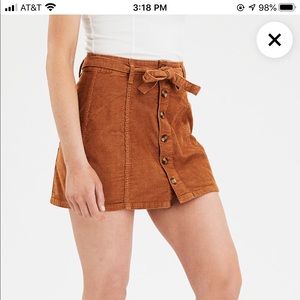 Corduroy a line button up skirt